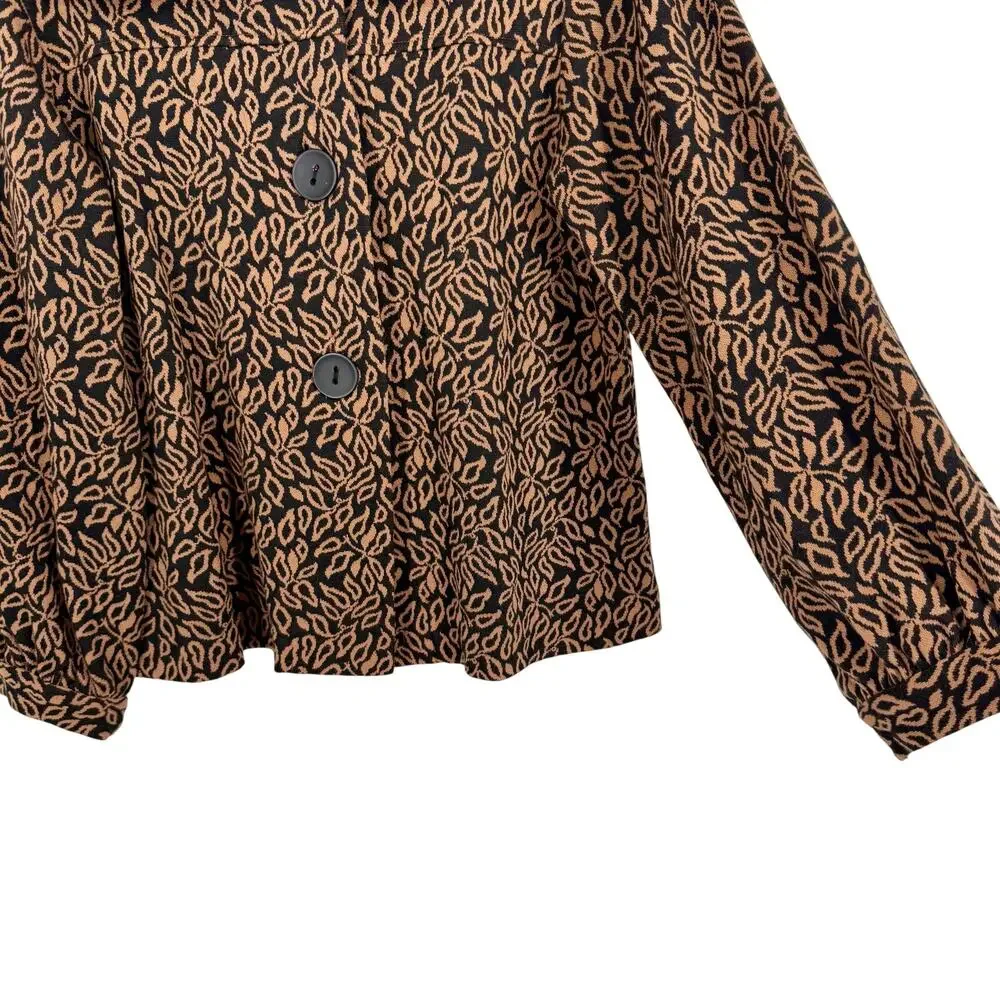 Habitat Sz Medium Brown Black Wearable Art Coat Jacket Winter Blouse shirt Top - Picture 7 of 10